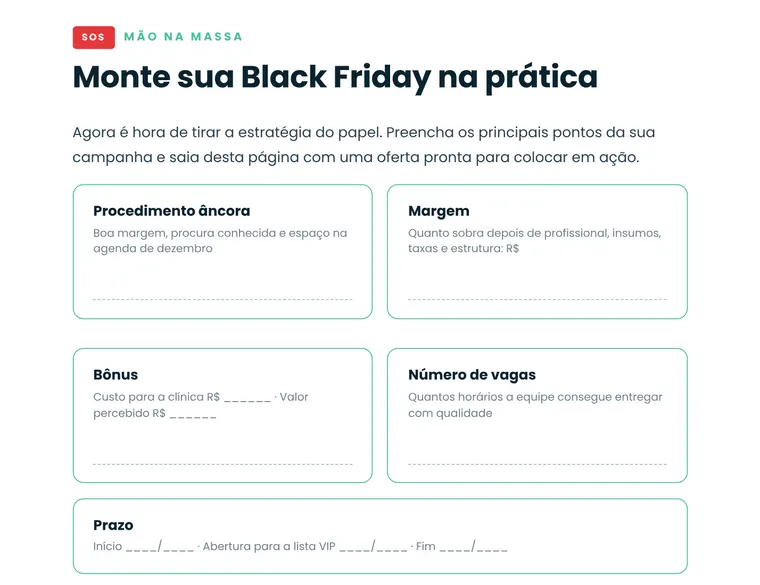 Página do manual: Monte sua Black Friday na prática